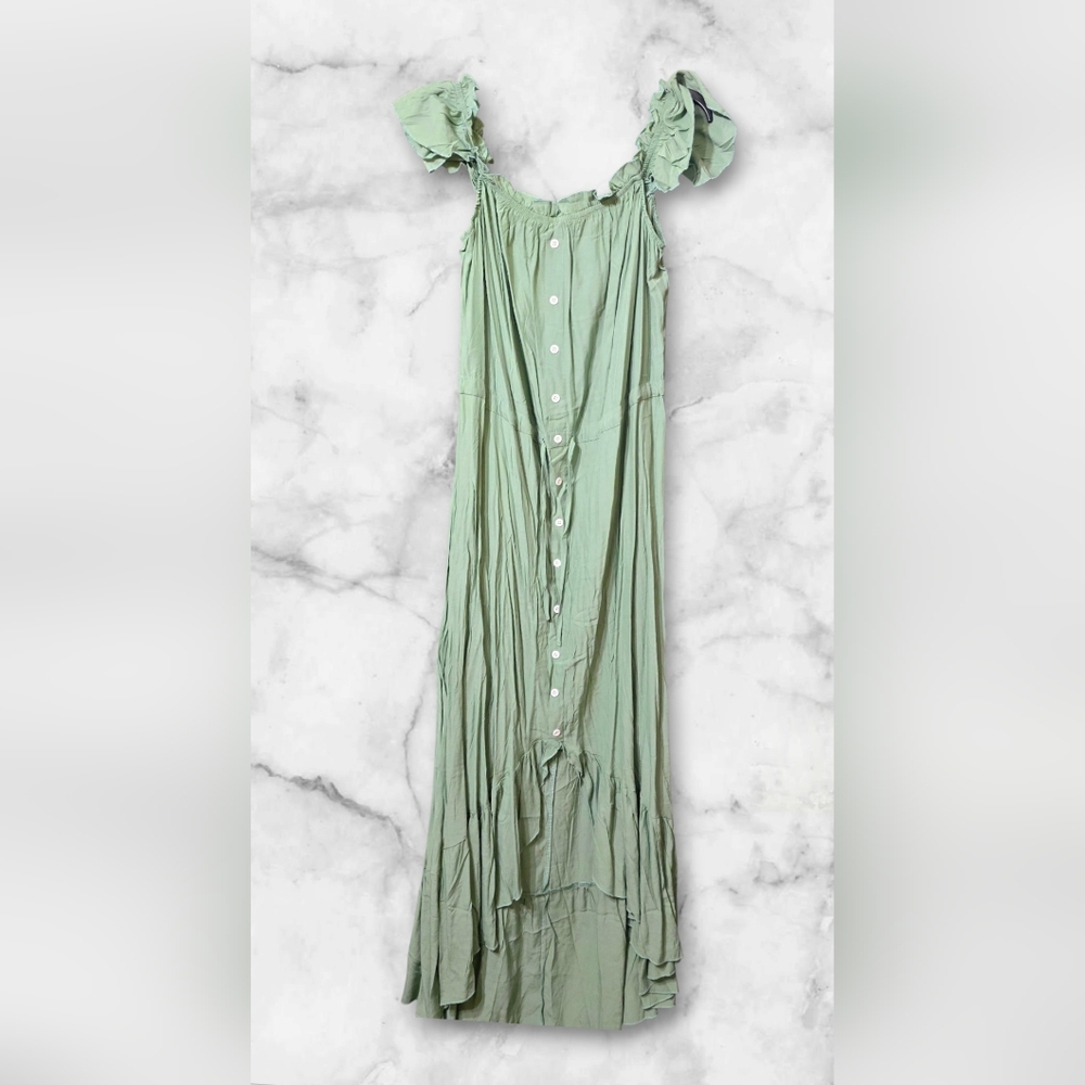 NWT Kirundo Green Ruffled High Low Dress